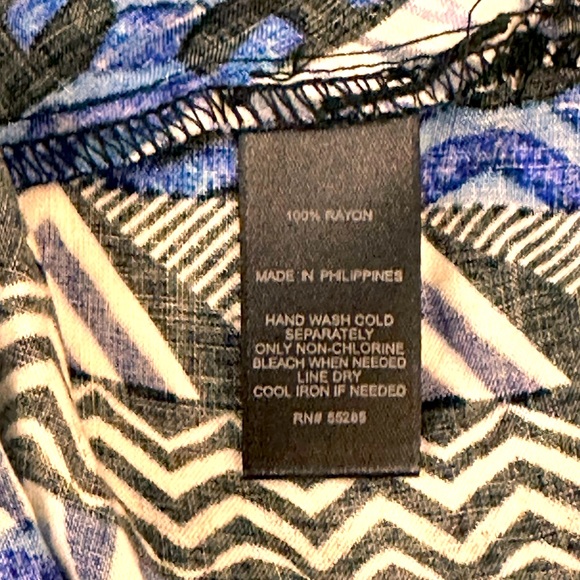 Express Black & Royal Blue Geometric Sleeveless Flowy Dress Large - Picture 7 of 8